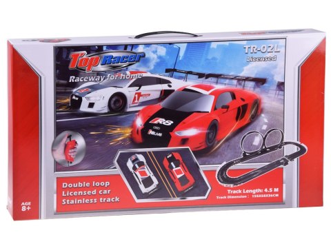 Elektryczny tor rajdowy wyścigowy samochodowy 2 auta AUDI 4,5m RC0619 Elektryczny tor rajdowy wyścigowy samochodowy 2 auta AUDI 4,5m RC0619