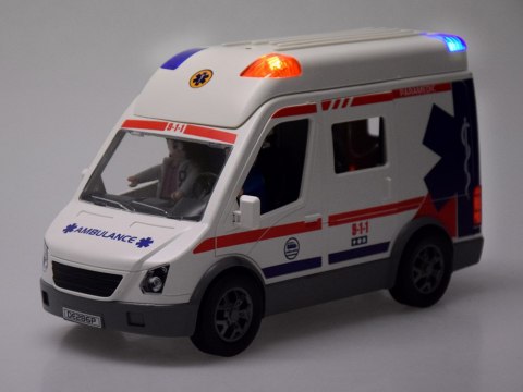 Interaktywna karetka Ambulans nosze figurki światło dźwięk ZA5456 Interaktywna karetka Ambulans nosze figurki światło dźwięk ZA5456