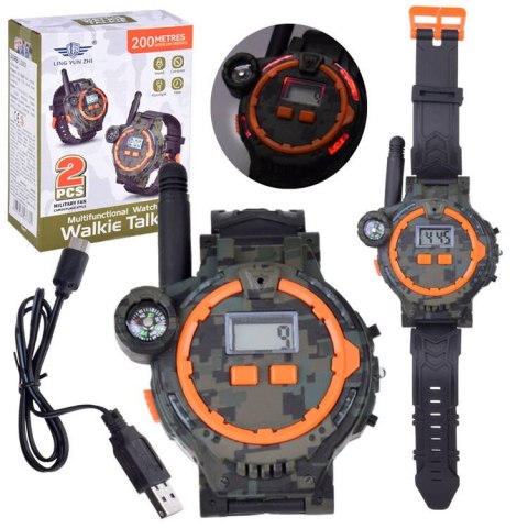 Walkie talkie 2 Zegarki wielofunkcyjne Zasięg 200m Kompas ZA5463 Walkie talkie 2 Zegarki wielofunkcyjne Zasięg 200m Kompas ZA5463