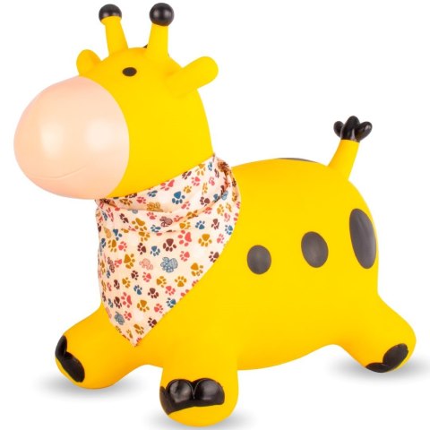 Skoczek gumowy dla dzieci ŻYRAFKA 58 cm żółty z bandaną do skakania z pompką Skoczek gumowy dla dzieci ŻYRAFKA 58 cm żółty z bandaną do skakania z pompką