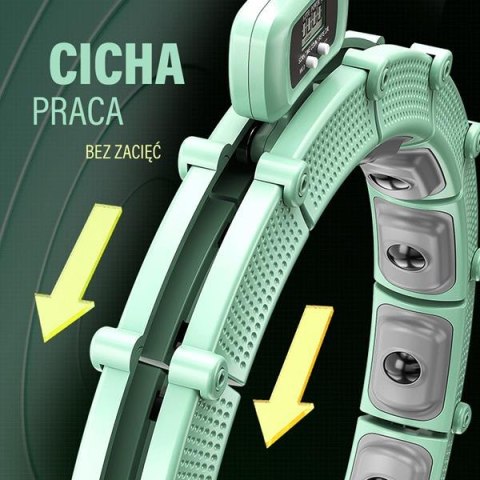 HMS ZESTAW HULA HOP MAGNETYCZNY GREEN HHM14 Z LICZNIKIEM HMS + PAS WYSZCZUPLAJĄCY BR163 BLACK HMS ZESTAW HULA HOP MAGNETYCZNY GREEN HHM14 Z LICZNIKIEM HMS + PAS WYSZCZUPLAJĄCY BR163 BLACK