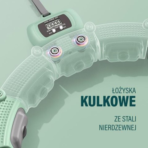 HMS ZESTAW HULA HOP MAGNETYCZNY GREEN HHM14 Z LICZNIKIEM HMS + PAS WYSZCZUPLAJĄCY BR163 BLACK HMS ZESTAW HULA HOP MAGNETYCZNY GREEN HHM14 Z LICZNIKIEM HMS + PAS WYSZCZUPLAJĄCY BR163 BLACK