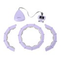 HMS ZESTAW HULA HOP MAGNETYCZNY VIOLET HHM14 Z LICZNIKIEM HMS + PAS WYSZCZUPLAJĄCY BR163 BLACK