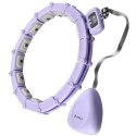 HMS ZESTAW HULA HOP MAGNETYCZNY VIOLET HHM14 Z LICZNIKIEM HMS + PAS WYSZCZUPLAJĄCY BR163 BLACK