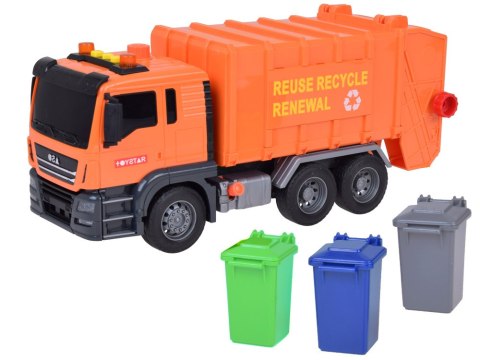 Duże Auto Śmieciarka z kubłami Ruchomy Kontener + dźwięk + światło ZA5228 Duże Auto Śmieciarka z kubłami Ruchomy Kontener + dźwięk + światło ZA5228