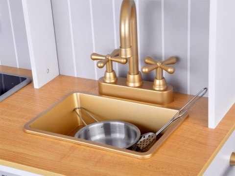Elegancka Biała drewniana Kuchnia z akcesoriami Światło + dźwięk ZA5387 Elegancka Biała drewniana Kuchnia z akcesoriami Światło + dźwięk ZA5387