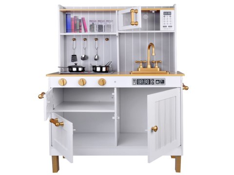 Elegancka Biała drewniana Kuchnia z akcesoriami Światło + dźwięk ZA5387 Elegancka Biała drewniana Kuchnia z akcesoriami Światło + dźwięk ZA5387