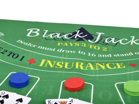 Zestaw Gra karciana 2w1 Poker i BlackJack Żetony + karty + plansza GR0706 Zestaw Gra karciana 2w1 Poker i BlackJack Żetony + karty + plansza GR0706