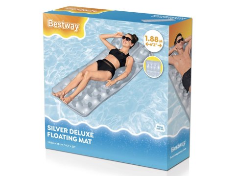 Bestway Dmuchany materac plażowy z zagłówkiem METAL 188x71cm 43024 Bestway Dmuchany materac plażowy z zagłówkiem METAL 188x71cm 43024