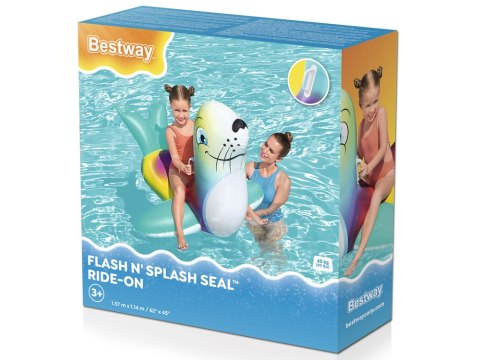 Bestway Kolorowa dmuchana FOKA do pływania z uchwytami 157 x 114 cm 41479 Bestway Kolorowa dmuchana FOKA do pływania z uchwytami 157 x 114 cm 41479