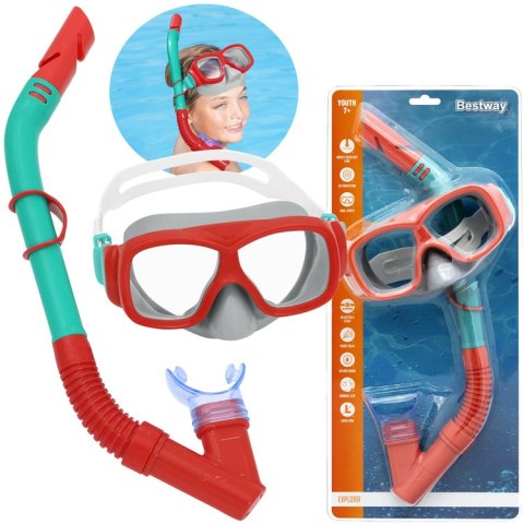 Bestway Zestaw Maska z rurką do nurkowania snurkowania CZERWONY 7+ 24032 Bestway Zestaw Maska z rurką do nurkowania snurkowania CZERWONY 7+ 24032