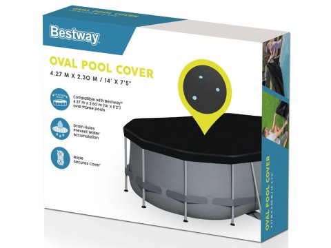 Bestway POKRYWA na basen stelażowy owalny 424 x 250 x 100 cm 58425 Bestway POKRYWA na basen stelażowy owalny 424 x 250 x 100 cm 58425