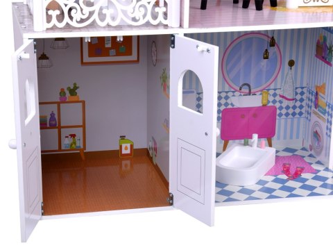 Duży Ażurowy Domek drewniany dla lalek + Winda Garaż Balkon Meble ZA5388 Duży Ażurowy Domek drewniany dla lalek + Winda Garaż Balkon Meble ZA5388