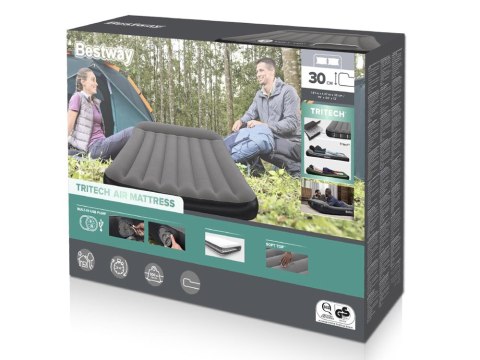Bestway 2os Dmuchany Materac Tritech Wbudowana pompka USB 191x137cm 671BR Bestway 2os Dmuchany Materac Tritech Wbudowana pompka USB 191x137cm 671BR