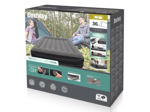 Bestway dmuchany Materac Tritech z wbudowaną pompką USB 152x203cm 671BU Bestway dmuchany Materac Tritech z wbudowaną pompką USB 152x203cm 671BU