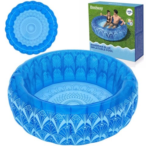Bestway Dmuchany basen BOHEMIAN BLUE + 2 uchwyty na kubek 168x53cm 54479 Bestway Dmuchany basen BOHEMIAN BLUE + 2 uchwyty na kubek 168x53cm 54479