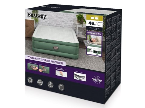 Bestway Dmuchany materac dwuosobowy samopompujący 203x152x46cm 69646 Bestway Dmuchany materac dwuosobowy samopompujący 203x152x46cm 69646