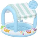 Bestway Niebiesko-biały basenik z daszkiem i dmuchanym dnem 104cm 52638 Bestway Niebiesko-biały basenik z daszkiem i dmuchanym dnem 104cm 52638