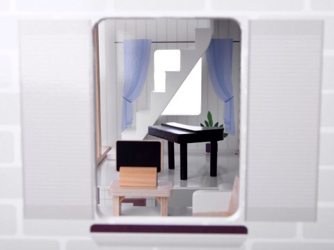 Drewniany domek dla lalek w stylu Boho led ZA4131 Drewniany domek dla lalek w stylu Boho led ZA4131