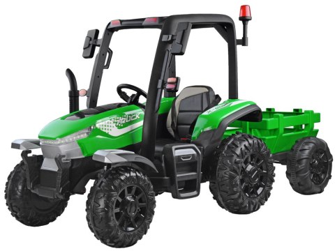 Duży Traktor z przyczepą 4x4+ pilot światło PA0266 zielony Duży Traktor z przyczepą 4x4+ pilot światło PA0266 zielony