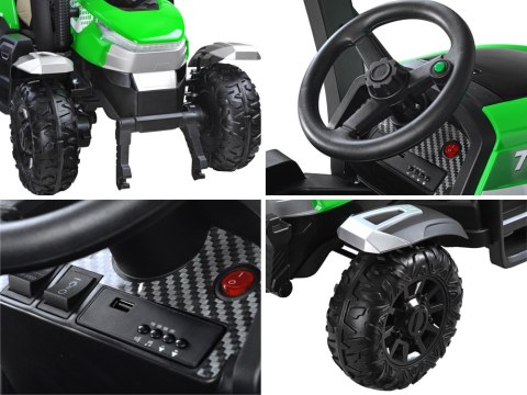 Duży Traktor z przyczepą 4x4+ pilot światło PA0266 zielony Duży Traktor z przyczepą 4x4+ pilot światło PA0266 zielony