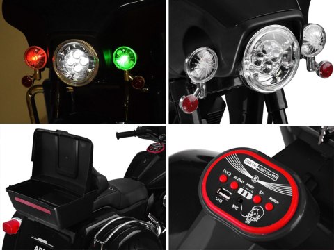 Duży Motor Chopper na akumulator dla dzieci PA0254 czarny Duży Motor Chopper na akumulator dla dzieci PA0254 czarny
