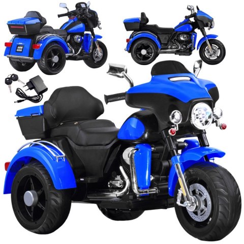 Duży Motor Chopper na akumulator dla dzieci PA0254 niebieski Duży Motor Chopper na akumulator dla dzieci PA0254 niebieski