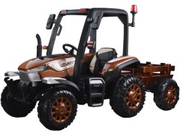 Duży Traktor z przyczepą 4x4+ pilot światło PA0266 brązowy