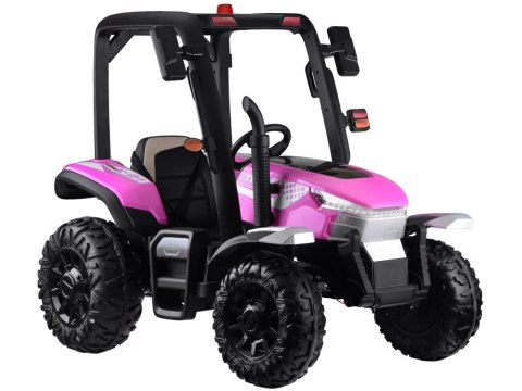 Duży Traktor z przyczepą 4x4+ pilot światło PA0266 różowy Duży Traktor z przyczepą 4x4+ pilot światło PA0266 różowy