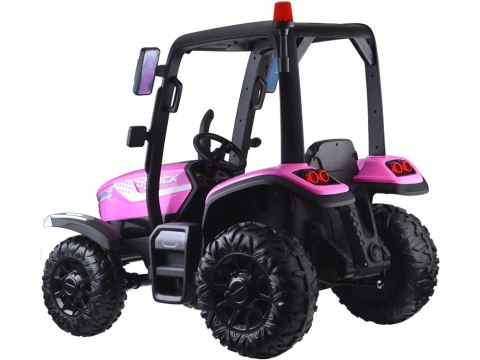 Duży Traktor z przyczepą 4x4+ pilot światło PA0266 różowy Duży Traktor z przyczepą 4x4+ pilot światło PA0266 różowy