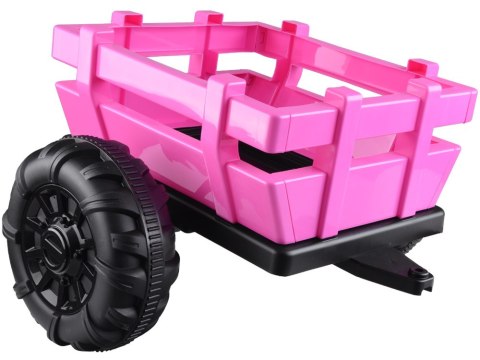 Duży Traktor z przyczepą 4x4+ pilot światło PA0266 różowy Duży Traktor z przyczepą 4x4+ pilot światło PA0266 różowy