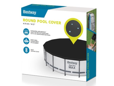 Bestway POKRYWA na basen stelażowy 488cm 58249 Bestway POKRYWA na basen stelażowy 488cm 58249