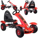 Czerwony sportowy GOKART na pedały dla dzieci do 50kg Pompowane koła SP0209 Czerwony sportowy GOKART na pedały dla dzieci do 50kg Pompowane koła SP0209