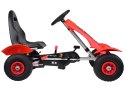 Czerwony sportowy GOKART na pedały dla dzieci do 50kg Pompowane koła SP0209 Czerwony sportowy GOKART na pedały dla dzieci do 50kg Pompowane koła SP0209