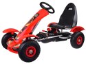 Czerwony sportowy GOKART na pedały dla dzieci do 50kg Pompowane koła SP0209 Czerwony sportowy GOKART na pedały dla dzieci do 50kg Pompowane koła SP0209