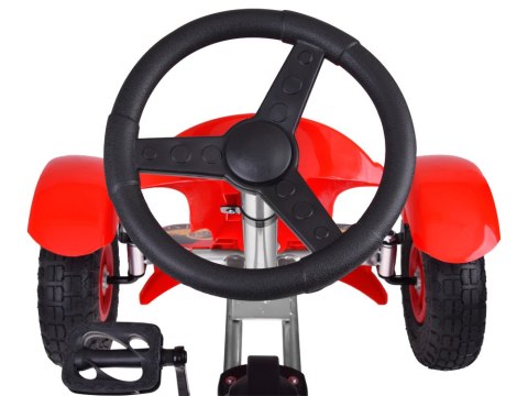 Czerwony sportowy GOKART na pedały dla dzieci do 50kg Pompowane koła SP0209 Czerwony sportowy GOKART na pedały dla dzieci do 50kg Pompowane koła SP0209