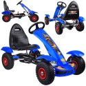 Niebieski sportowy GOKART na pedały dla dzieci 50kg Pompowane koła SP0209 Niebieski sportowy GOKART na pedały dla dzieci 50kg Pompowane koła SP0209