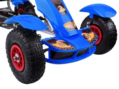 Niebieski sportowy GOKART na pedały dla dzieci 50kg Pompowane koła SP0209 Niebieski sportowy GOKART na pedały dla dzieci 50kg Pompowane koła SP0209