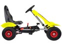 Żółty sportowy GOKART na pedały dla dzieci do 50kg - Pompowane koła SP0209 Żółty sportowy GOKART na pedały dla dzieci do 50kg - Pompowane koła SP0209