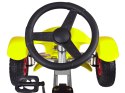 Żółty sportowy GOKART na pedały dla dzieci do 50kg - Pompowane koła SP0209 Żółty sportowy GOKART na pedały dla dzieci do 50kg - Pompowane koła SP0209