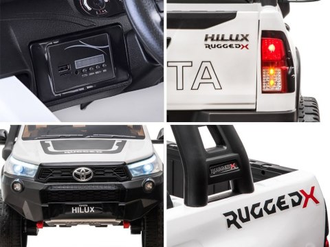 Auto na akumulator duża Toyota Hilux 2osoby PA0250 biały Auto na akumulator duża Toyota Hilux 2osoby PA0250 biały