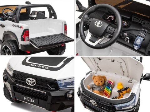 Auto na akumulator duża Toyota Hilux 2osoby PA0250 biały Auto na akumulator duża Toyota Hilux 2osoby PA0250 biały