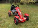 Czerwony sportowy GOKART na pedały dla dzieci do 50kg Pompowane koła SP0209 Czerwony sportowy GOKART na pedały dla dzieci do 50kg Pompowane koła SP0209