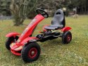 Czerwony sportowy GOKART na pedały dla dzieci do 50kg Pompowane koła SP0209 Czerwony sportowy GOKART na pedały dla dzieci do 50kg Pompowane koła SP0209