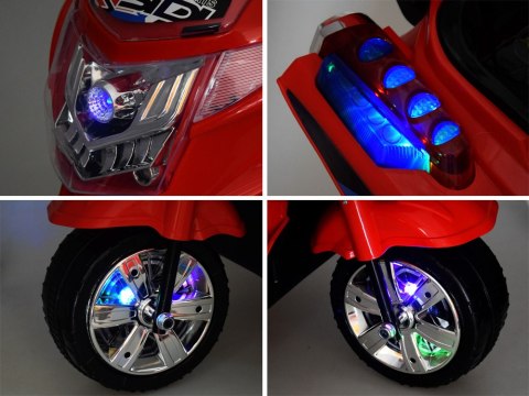 Motorek na akumulator kolorowe światła led PA0241 Motorek na akumulator kolorowe światła led PA0241